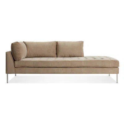 Blu Dot Paramount Daybed - Otter Velvet / Stainless Steel / Right