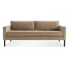 Blu Dot Paramount Medium Velvet Sofa In Otter Velvet/metal