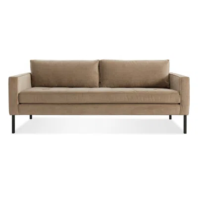 Blu Dot Paramount Medium Velvet Sofa In Otter Velvet/metal