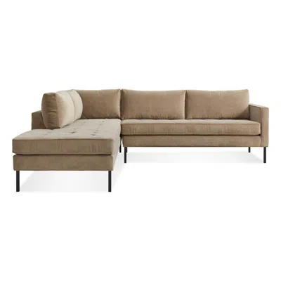 Blu Dot Paramount Sectional Sofa - Otter Velvet / Metal / Left