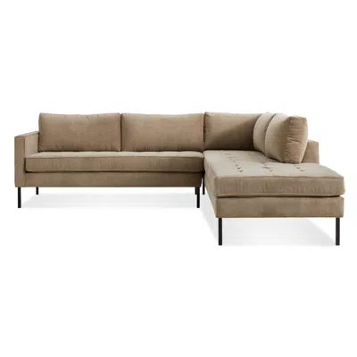 Blu Dot Paramount Sectional Sofa - Otter Velvet / Metal / Right