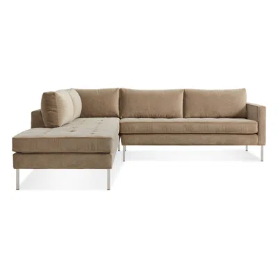 Blu Dot Paramount Sectional Sofa - Otter Velvet / Stainless Steel / Left