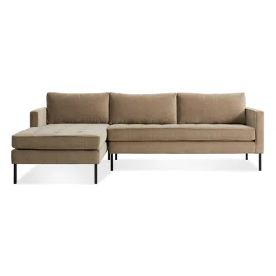 Blu Dot Paramount Sofa With Chaise - Otter Velvet / Metal / Left