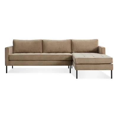 Blu Dot Paramount Sofa With Chaise - Otter Velvet / Metal / Right