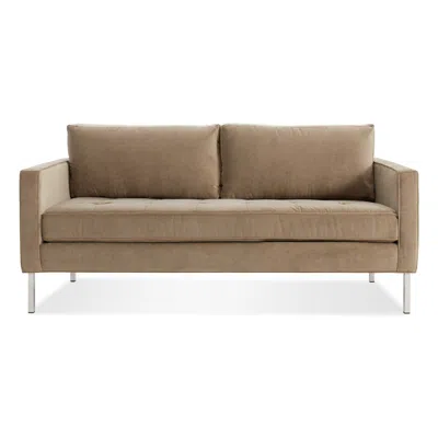 Blu Dot Paramount Studio Sofa In Otter Velvet/stainless Steel
