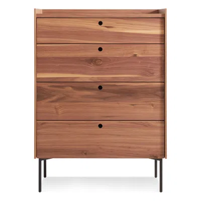 Blu Dot Peek 4 Drawer Dresser In Rustic Walnut