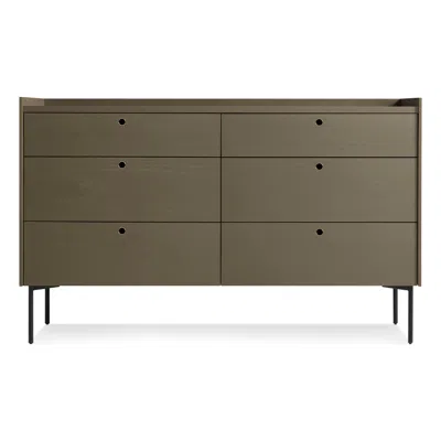 Blu Dot Peek 6 Drawer Dresser In Dark Olive