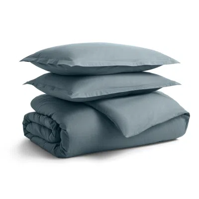 Blu Dot Percale Duvet Set - Grey Blue / Full/queen In Multi