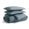 Blu Dot Percale Duvet Set - Grey Blue / Twin In Multi