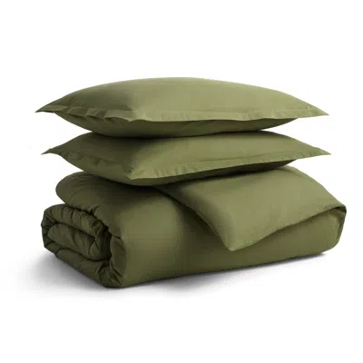 Blu Dot Percale Duvet Set In Loden Green