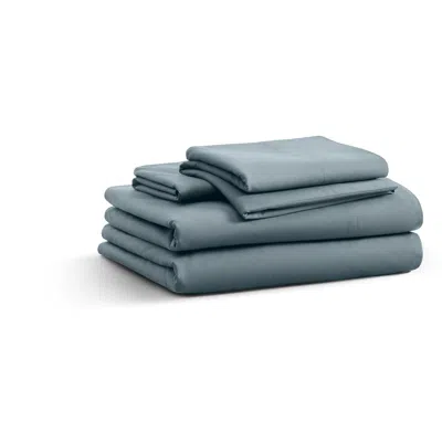 Blu Dot Percale Sheet Set - Grey Blue / Queen In Multi