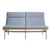 Blu Dot Perch Outdoor 2 Seat Sofa In Sunbrella Haze/charcoal