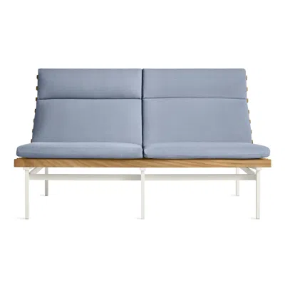 Blu Dot Perch Outdoor 2 Seat Sofa In Sunbrella Haze/white
