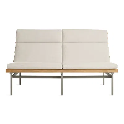 Blu Dot Perch Outdoor 2 Seat Sofa In Sunbrella Linen/charcoal