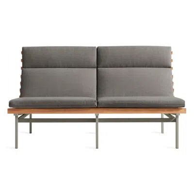 Blu Dot Perch Outdoor 2 Seat Sofa - Toohey Charcoal / Charcoal In Gray
