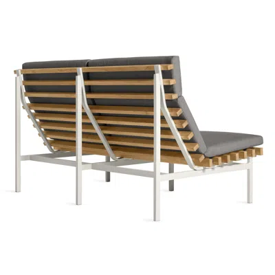 Blu Dot Perch Outdoor 2 Seat Sofa - Toohey Charcoal / White