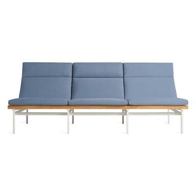Blu Dot Perch Outdoor 3 Seat Sofa In Sunbrella Haze/white
