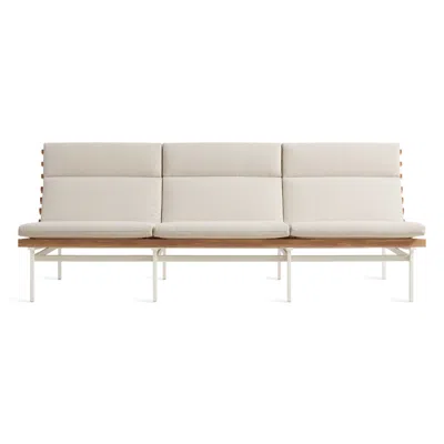Blu Dot Perch Outdoor 3 Seat Sofa - Sunbrella Linen / White In Neutral