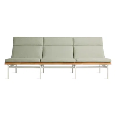 Blu Dot Perch Outdoor 3 Seat Sofa - Sunbrella Oasis / White In Green