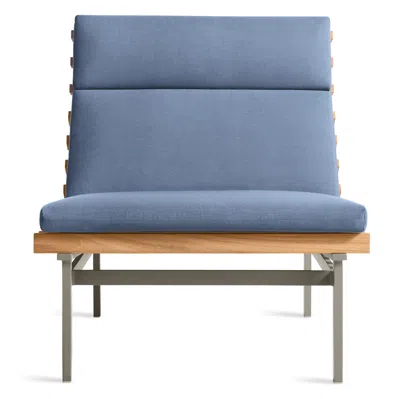 Blu Dot Perch Outdoor Lounge Chair - Sunbrella Haze / Charcoal In Blue