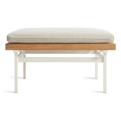 Blu Dot Perch Outdoor Ottoman - Sunbrella Linen / White