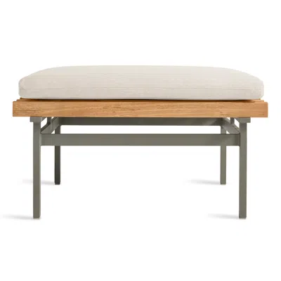 Blu Dot Perch Outdoor Ottoman In Sunbrella Linen/charcoal