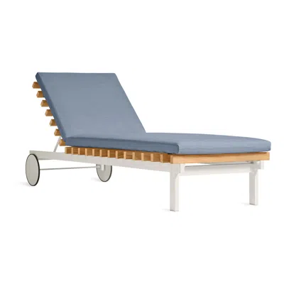 Blu Dot Perch Outdoor Sun Lounger In Sunbrella Haze/white