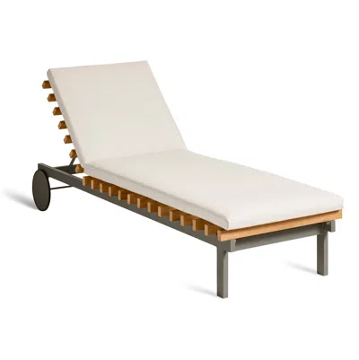 Blu Dot Perch Outdoor Sun Lounger - Sunbrella Linen / Charcoal