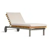 Blu Dot Perch Outdoor Sun Lounger In Sunbrella Linen/charcoal