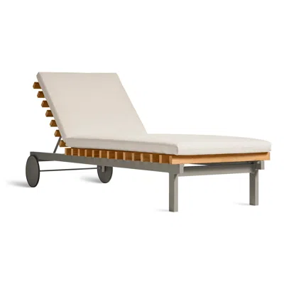 Blu Dot Perch Outdoor Sun Lounger In Sunbrella Linen/charcoal