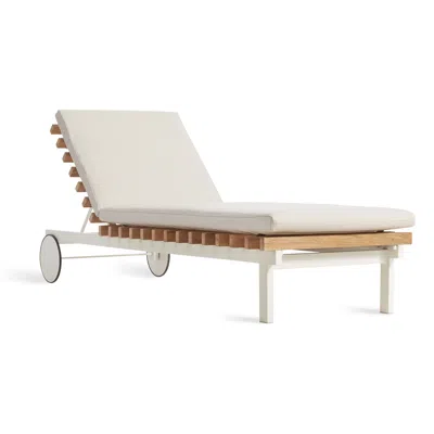 Blu Dot Perch Outdoor Sun Lounger In Sunbrella Linen/white