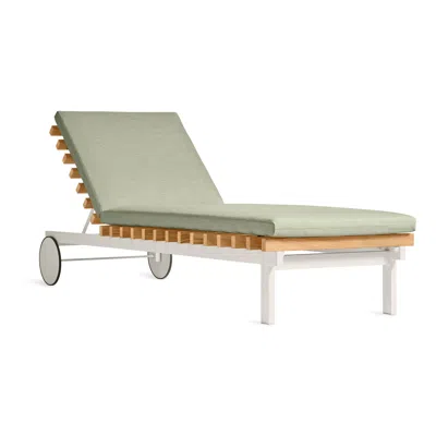 Blu Dot Perch Outdoor Sun Lounger In Sunbrella Oasis/white