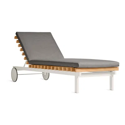 Blu Dot Perch Outdoor Sun Lounger In Toohey Charcoal/white