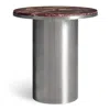Blu Dot Plateau Side Table In Cherry Marble/stainless Steel