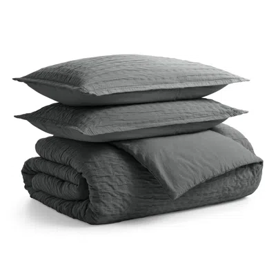 Blu Dot Popple Duvet Set - Charcoal / King In Gray