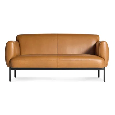 Blu Dot Puff Puff 67" Sofa - Canyon Leather In Brown