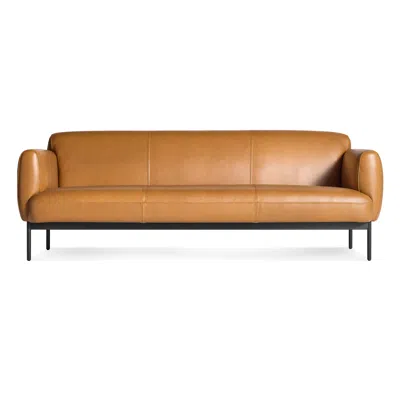 Blu Dot Puff Puff 87" Sofa - Canyon Leather In Brown