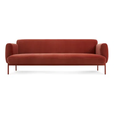 Blu Dot Puff Puff 87" Sofa - Tomato Velvet In Red