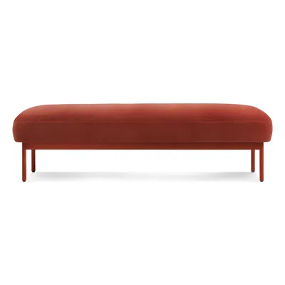 Blu Dot Puff Puff Bench - Tomato Velvet In Red