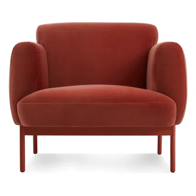 Blu Dot Puff Puff Lounge Chair - Tomato Velvet In Red