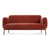 Blu Dot Puff Puff Velvet Studio Sofa In Tomato Velvet