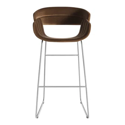 Blu Dot Racer Barstool In Coffee Velvet