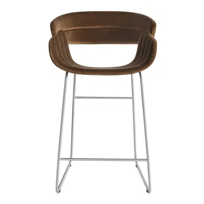 Blu Dot Racer Counterstool In Coffee Velvet