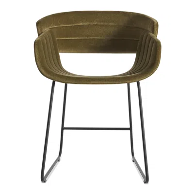 Blu Dot Racer Dining Chair In Moss Velvet