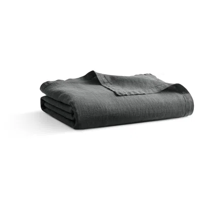 Blu Dot Rainy Linen Throw In Charcoal