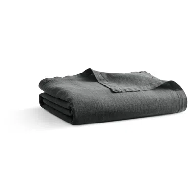 Blu Dot Rainy Linen Throw - Charcoal In Gray