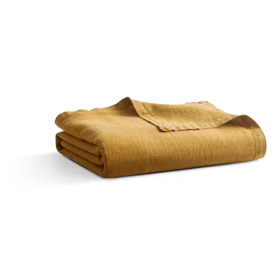 Blu Dot Rainy Linen Throw In Mustard