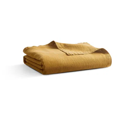 Blu Dot Rainy Linen Throw - Mustard In Yellow