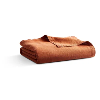Blu Dot Rainy Linen Throw In Tomato