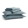 Blu Dot Ripple Coverlet Set In Grey Blue/putty Stitch